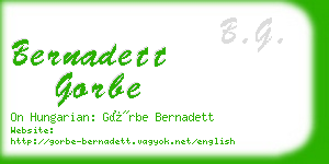 bernadett gorbe business card